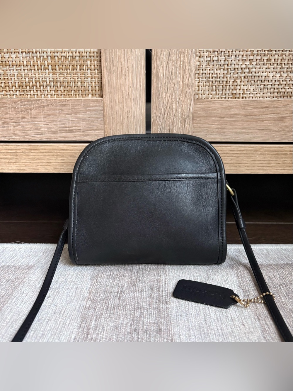 COACH Vintage Abbie Black Leather Crossbody Shoulder Bag Handbag Purse 9017